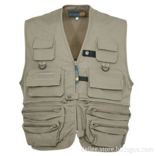 Fishing Vests with T/C or 100% Cotton Fabric, Suitable for Adult, Comfortable